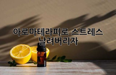 아로마테라피로 스트레스 날려버리자!