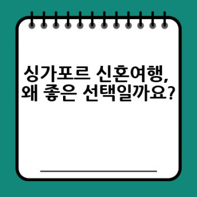 싱가포르 신혼여행 추천: 꿈꿔왔던 로맨틱 & 럭셔리 여행 완벽 가이드