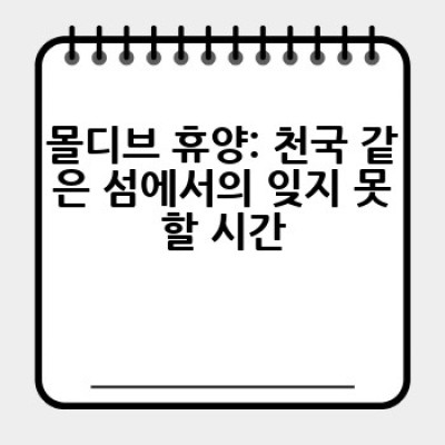 몰디브 뉴욕 여행 필수 코스: 꿈같은 휴양과 도시의 활력, 완벽한 조화를 위한 가이드
