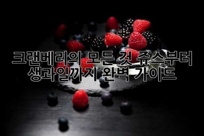 크랜베리의 모든 것: 쥬스부터 생과일까지 완벽 가이드!