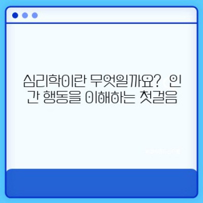 심리학으로 풀어보는 인간 행동의 비밀: 핵심 개념과 실용적 적용