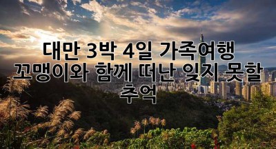대만 3박 4일 가족여행: 꼬맹이와 함께 떠난 잊지 못할 추억!