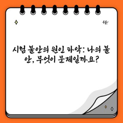 시험 불안 완벽 정복: 효과적인 극복 전략과 나만의 맞춤 해결책 찾기
