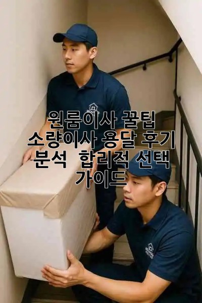 원룸이사 꿀팁🍯 소량이사 용달 후기 분석 & 합리적 선택 가이드