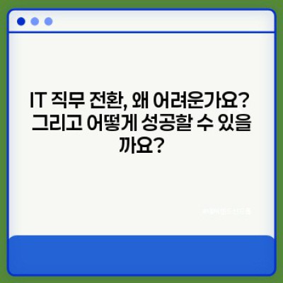 IT 직무 전환 성공 스토리: 나만의 길을 찾아가는 여정