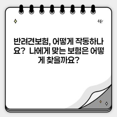 반려견보험, 정말 필요할까요? 똑똑하게 선택하는 완벽 가이드