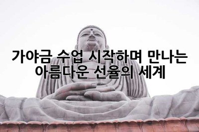 가야금 수업 시작하며 만나는 아름다운 선율의 세계