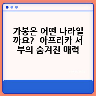아프리카의 숨겨진 보석, 가봉 관광지 추천: 자연과 문화의 완벽한 조화
