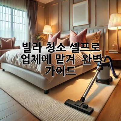 빌라 청소, 셀프로? 업체에 맡겨? 🤔 완벽 가이드!