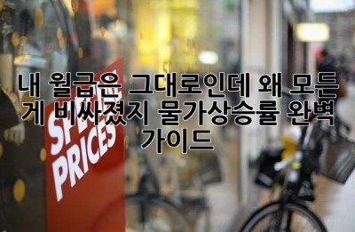내 월급은 그대로인데, 왜 모든 게 비싸졌지? 물가상승률 완벽 가이드!